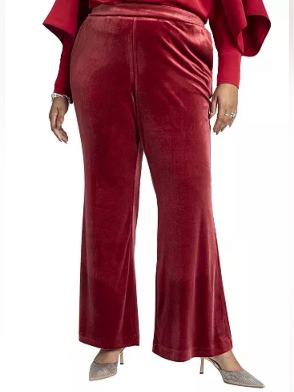 Eloquii flare leg velvet pants elastic waist festive dressy comfy cozy soft 20